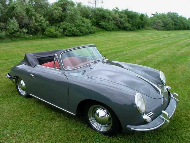 Outstanding 1961 Porsche 356B Cabriolet in Slate Grey and red, restored to an exceptional level with investment-grade attention to detail.