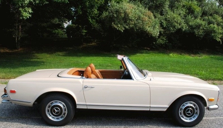 Classic 1971 Mercedes 280SL restored to concours standards with German canvas roof and Becker sound system.