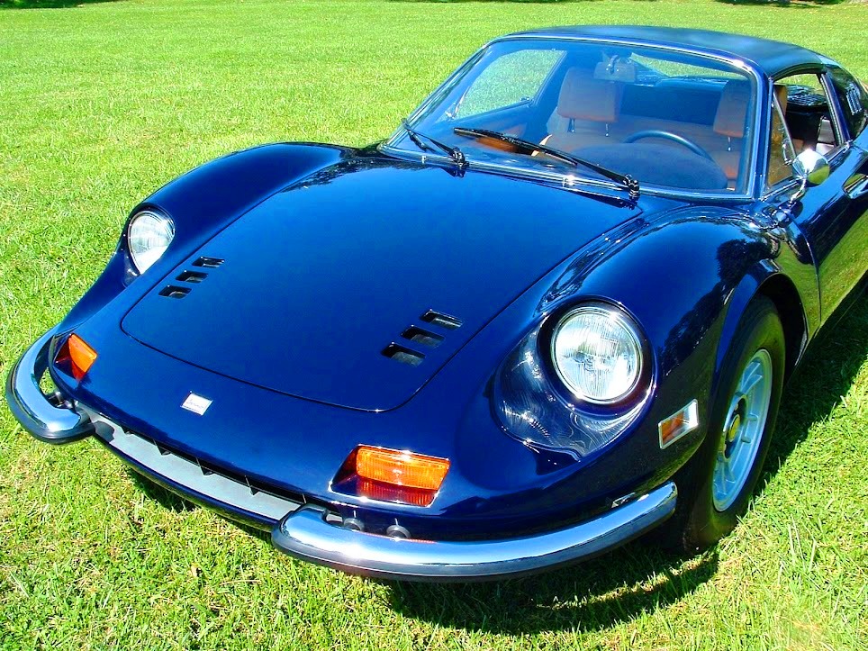 Beautifully restored 1974 Ferrari 246 GTS Dino in Blue with a proper mouse fur dash, new bushings, and factory-correct finish.